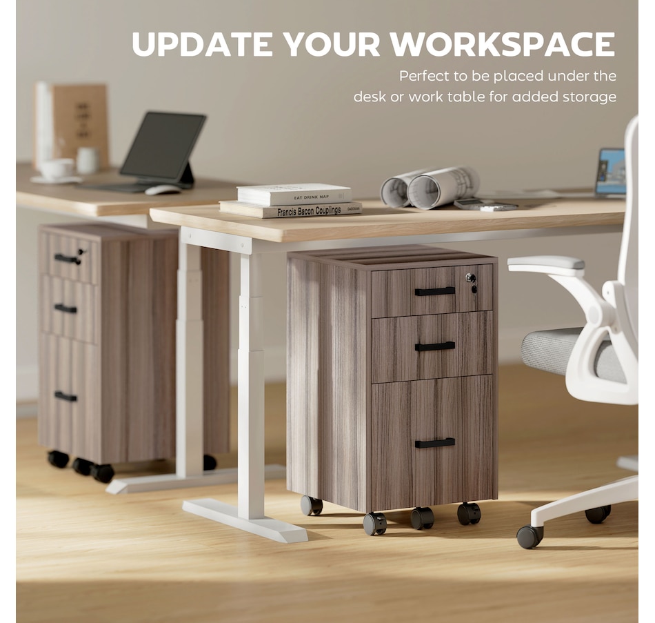 Image 938315_ALTMORE3.jpg, Product 938-315 / Price $99.99, HOMCOM 3 Drawer File Cabinet with Hanging Bars for Letter A4 Size, Grey from HOMCOM on TSC.ca's Home & Garden department