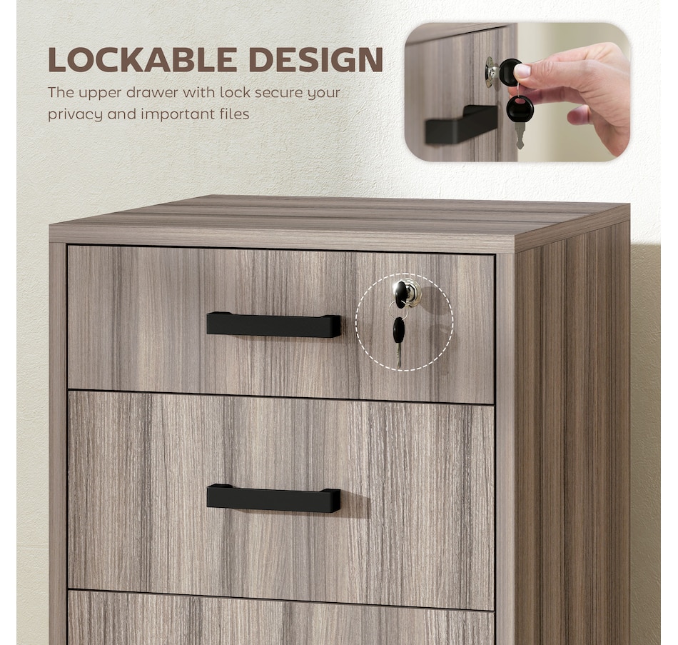 Image 938315_ALTMORE5.jpg, Product 938-315 / Price $99.99, HOMCOM 3 Drawer File Cabinet with Hanging Bars for Letter A4 Size, Grey from HOMCOM on TSC.ca's Home & Garden department