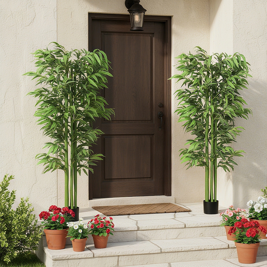 Image 938323_ALTMORE1.jpg, Product 938-323 / Price $159.99, Outsunny 6FT Artificial Bamboo Trees Set of 2 in Pot Indoor Decor, Green from Outsunny on TSC.ca's Home & Garden department