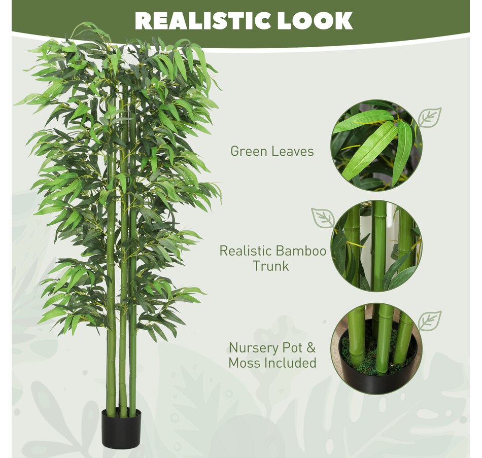 Image 938323_ALTMORE3.jpg, Product 938-323 / Price $159.99, Outsunny 6FT Artificial Bamboo Trees Set of 2 in Pot Indoor Decor, Green from Outsunny on TSC.ca's Home & Garden department