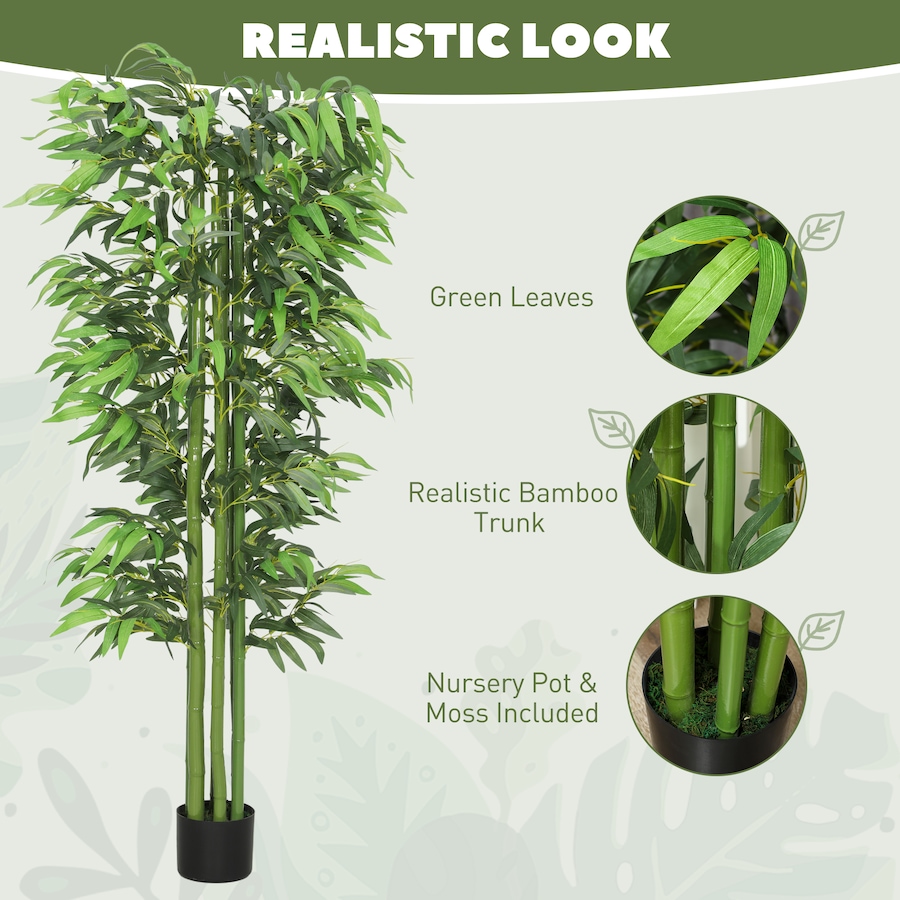 Image 938323_ALTMORE3.jpg, Product 938-323 / Price $159.99, Outsunny 6FT Artificial Bamboo Trees Set of 2 in Pot Indoor Decor, Green from Outsunny on TSC.ca's Home & Garden department