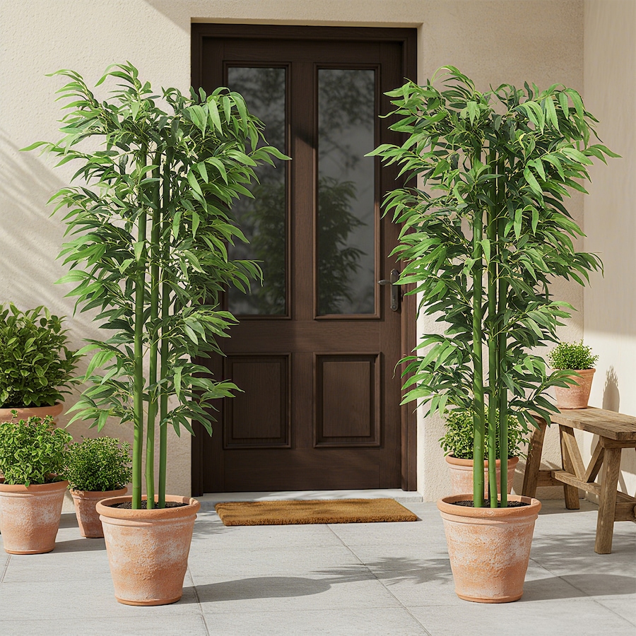 Image 938323_ALTMORE6.jpg, Product 938-323 / Price $159.99, Outsunny 6FT Artificial Bamboo Trees Set of 2 in Pot Indoor Decor, Green from Outsunny on TSC.ca's Home & Garden department
