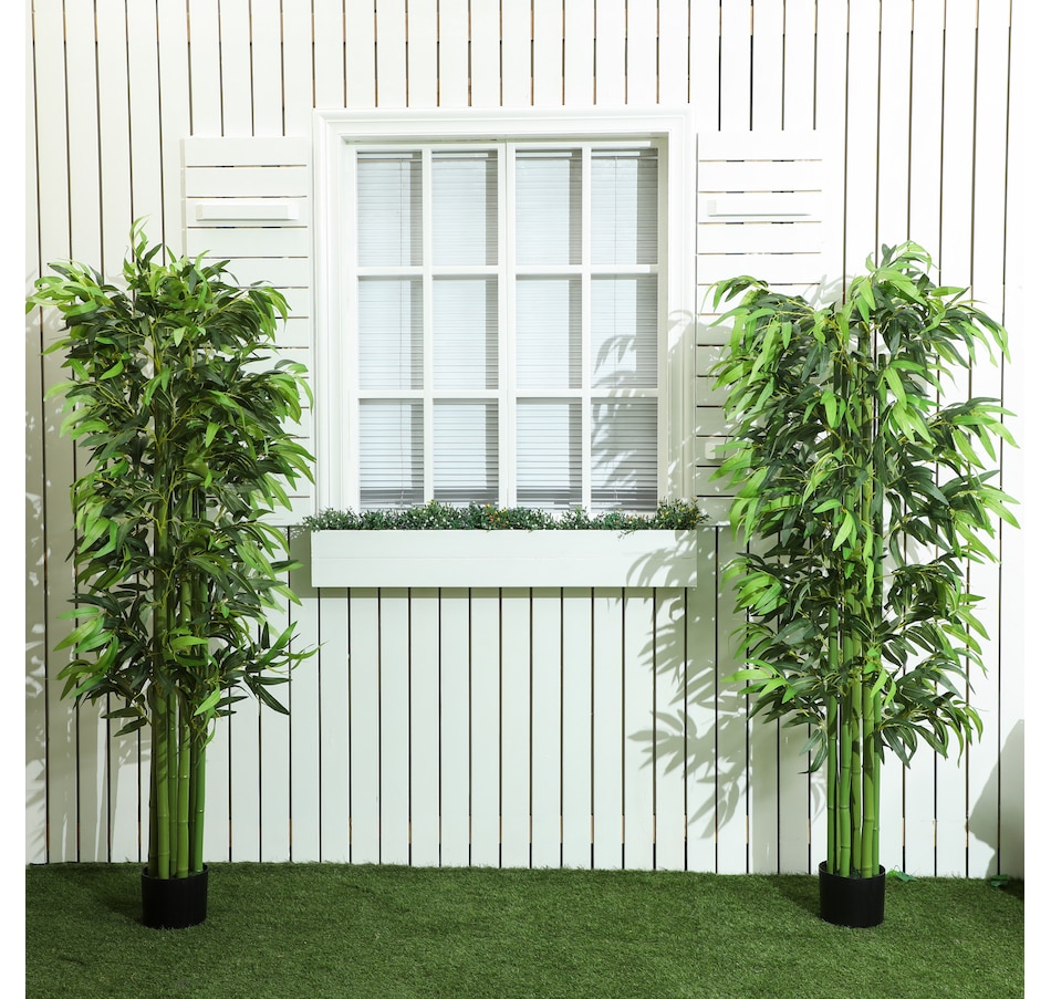 Image 938323_ALTMORE7.jpg, Product 938-323 / Price $159.99, Outsunny 6FT Artificial Bamboo Trees Set of 2 in Pot Indoor Decor, Green from Outsunny on TSC.ca's Home & Garden department