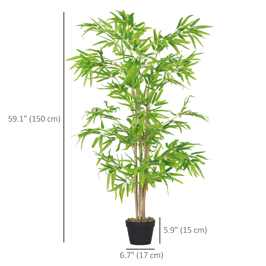 Image 938324_ALTMORE2.jpg, Product 938-324 / Price $81.99, Outsunny Artificial Bamboo Tree Set of 2, 5ft Fake Decorative Plant in Pot from Outsunny on TSC.ca's Home & Garden department