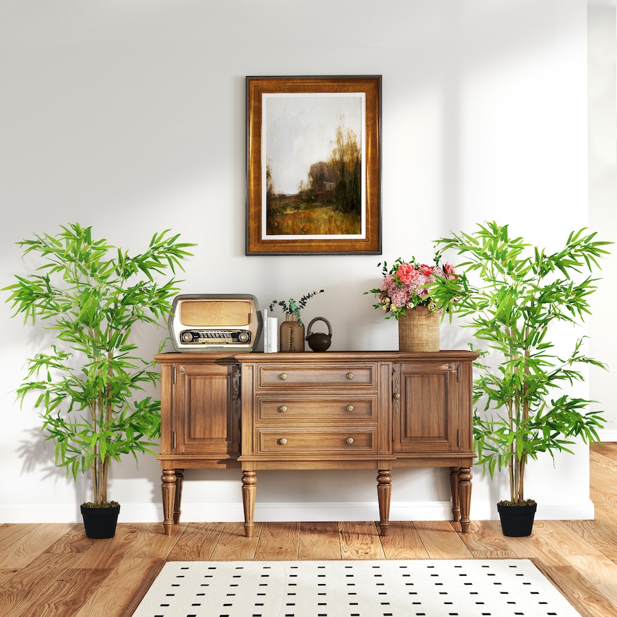 Image 938324_ALTMORE3.jpg, Product 938-324 / Price $81.99, Outsunny Artificial Bamboo Tree Set of 2, 5ft Fake Decorative Plant in Pot from Outsunny on TSC.ca's Home & Garden department