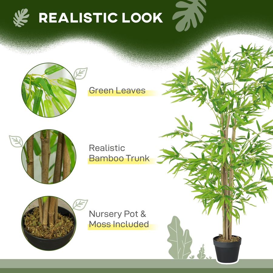Image 938324_ALTMORE4.jpg, Product 938-324 / Price $81.99, Outsunny Artificial Bamboo Tree Set of 2, 5ft Fake Decorative Plant in Pot from Outsunny on TSC.ca's Home & Garden department