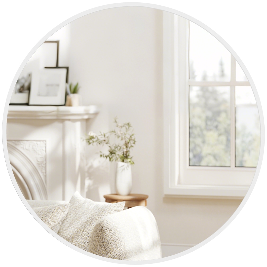 Image 938329.jpg, Product 938-329 / Price $124.99, HOMCOM 36 Inch Round Wall Mirror with Metal Frame for Bathroom White from HOMCOM on TSC.ca's Home & Garden department