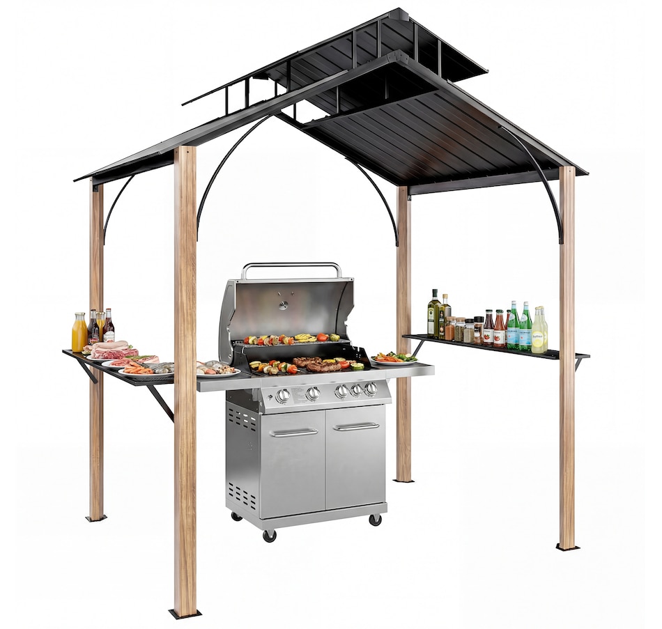 Image 938332.jpg, Product 938-332 / Price $519.99, Outsunny 8 x 6ft Hardtop Grill Gazebo, BBQ Gazebo with Metal Double Roof from Outsunny on TSC.ca's Home & Garden department