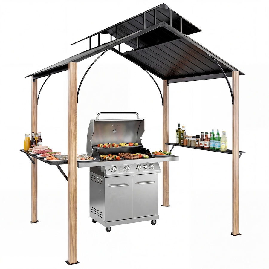 Image 938332.jpg, Product 938-332 / Price $444.99, Outsunny 8 x 6ft Hardtop Grill Gazebo, BBQ Gazebo with Metal Double Roof from Outsunny on TSC.ca's Home & Garden department