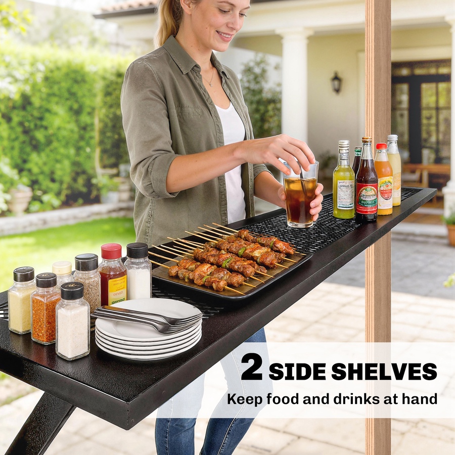 Image 938332_ALTMORE5.jpg, Product 938-332 / Price $444.99, Outsunny 8 x 6ft Hardtop Grill Gazebo, BBQ Gazebo with Metal Double Roof from Outsunny on TSC.ca's Home & Garden department