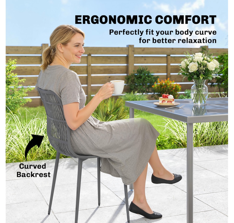 Image 938365_ALTMORE13.jpg, Product 938-365 / Price $149.99, Outsunny Outdoor Dining Chairs Set of 4, Patio Chairs with Backrest from Outsunny on TSC.ca's Home & Garden department