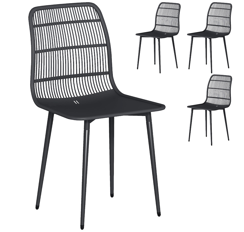Image 938365_ST01.jpg, Product 938-365 / Price $149.99, Outsunny Outdoor Dining Chairs Set of 4, Patio Chairs with Backrest from Outsunny on TSC.ca's Home & Garden department