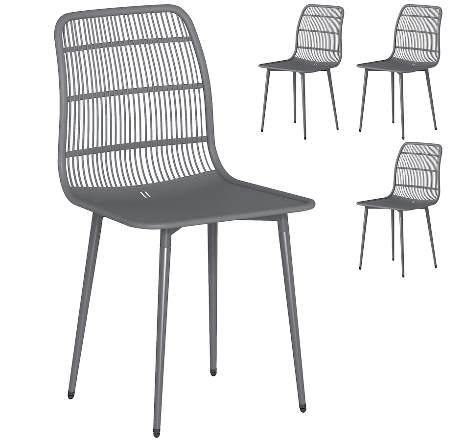 Image 938365_ST02.jpg, Product 938-365 / Price $149.99, Outsunny Outdoor Dining Chairs Set of 4, Patio Chairs with Backrest from Outsunny on TSC.ca's Home & Garden department
