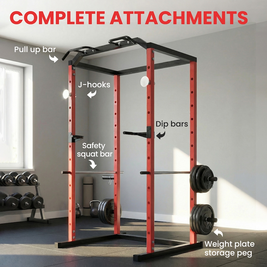 Image 938391_ALTMORE5.jpg, Product 938-391 / Price $309.99, Soozier Power Cage, 1000 lbs Capacity with Adjustable Height for Home Gym from Soozier on TSC.ca's Health & Fitness department