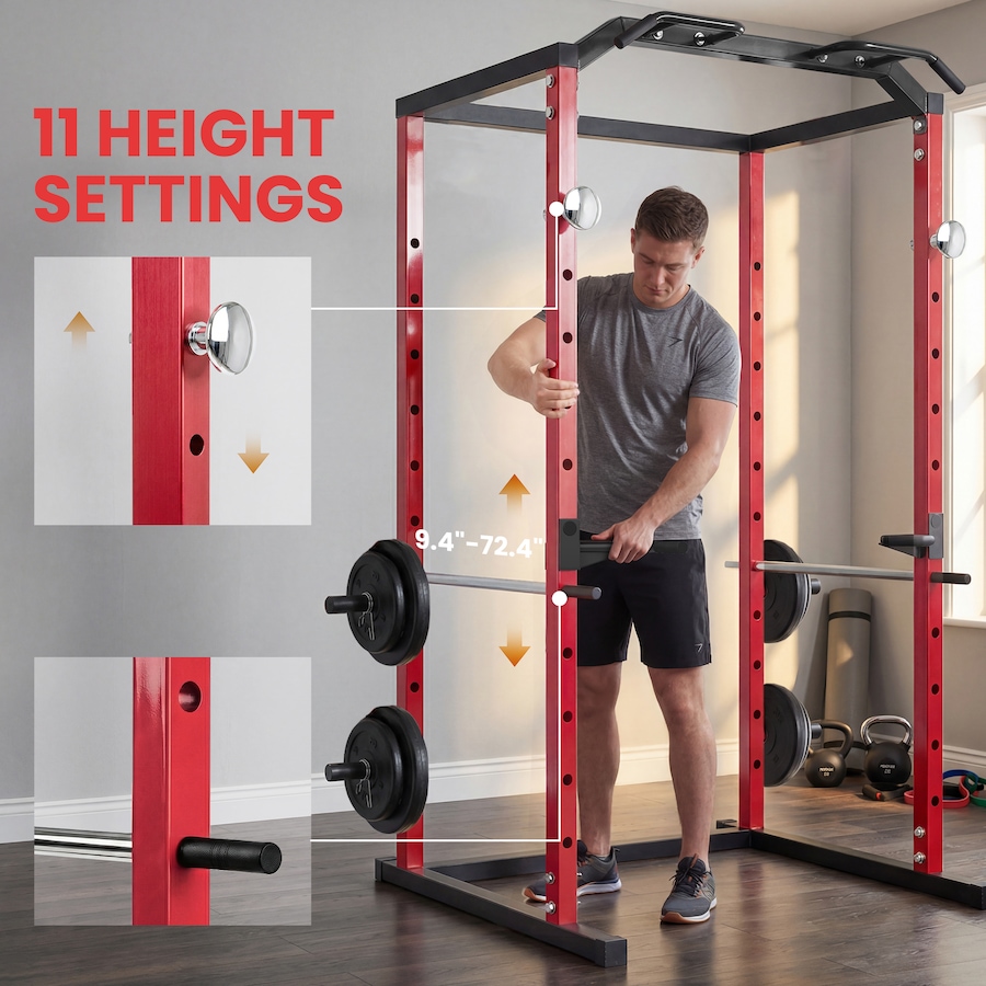 Image 938391_ALTMORE6.jpg, Product 938-391 / Price $309.99, Soozier Power Cage, 1000 lbs Capacity with Adjustable Height for Home Gym from Soozier on TSC.ca's Health & Fitness department