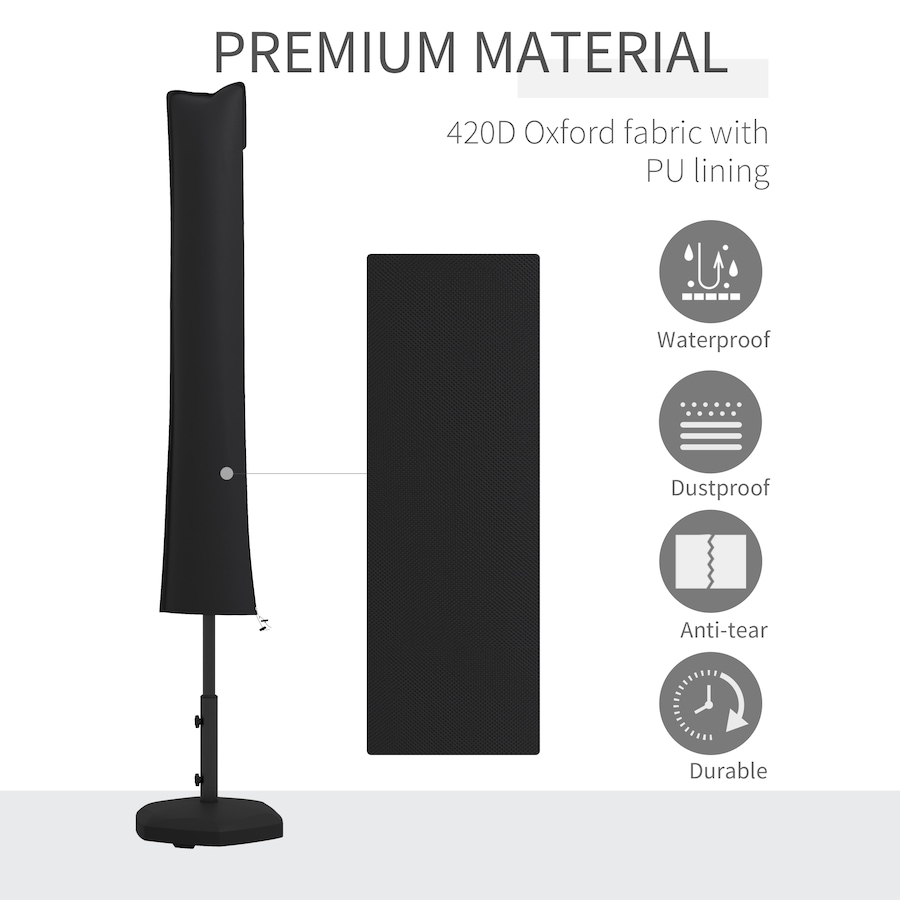 Image 938395_ALTMORE3.jpg, Product 938-395 / Price $31.99, Outsunny Parasol Cover, Patio Cantilever Cover with Zipper Black from Outsunny on TSC.ca's Home & Garden department