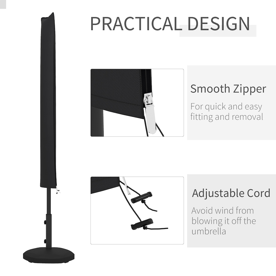 Image 938395_ALTMORE4.jpg, Product 938-395 / Price $31.99, Outsunny Parasol Cover, Patio Cantilever Cover with Zipper Black from Outsunny on TSC.ca's Home & Garden department