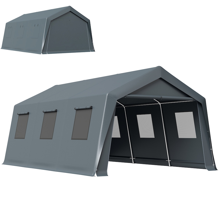 Image 938405.jpg, Product 938-405 / Price $474.99, Outsunny 20 x 13 ft Carport, Portable Garage with Roll-Up Door and Windows from Outsunny on TSC.ca's Home & Garden department