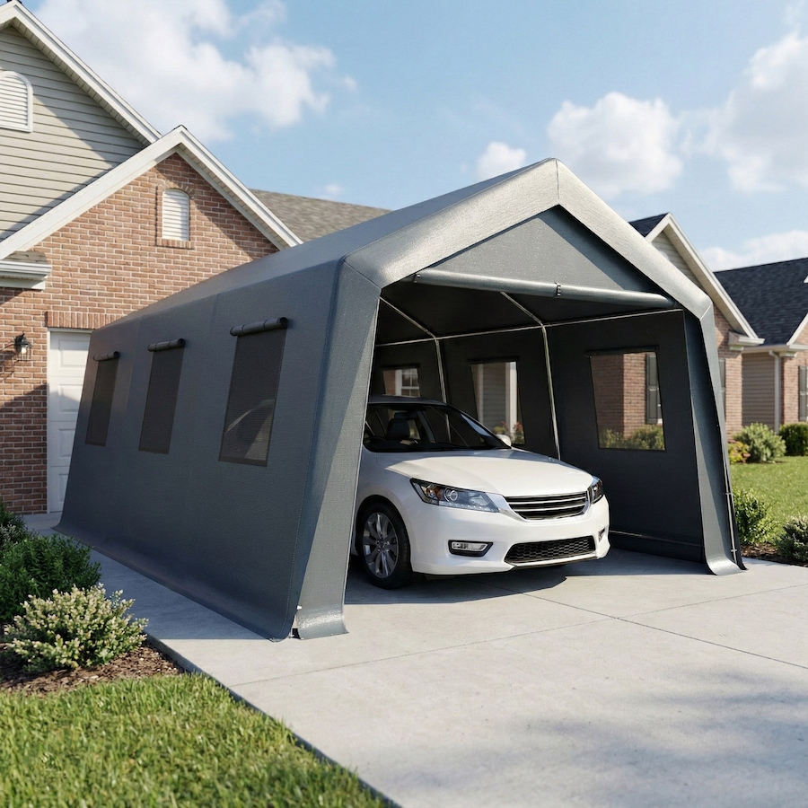 Image 938405_ALTMORE7.jpg, Product 938-405 / Price $474.99, Outsunny 20 x 13 ft Carport, Portable Garage with Roll-Up Door and Windows from Outsunny on TSC.ca's Home & Garden department