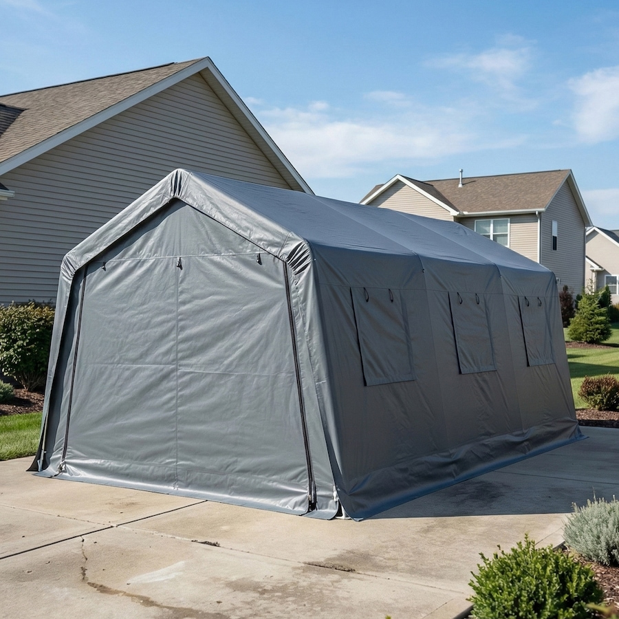 Image 938405_ALTMORE8.jpg, Product 938-405 / Price $474.99, Outsunny 20 x 13 ft Carport, Portable Garage with Roll-Up Door and Windows from Outsunny on TSC.ca's Home & Garden department
