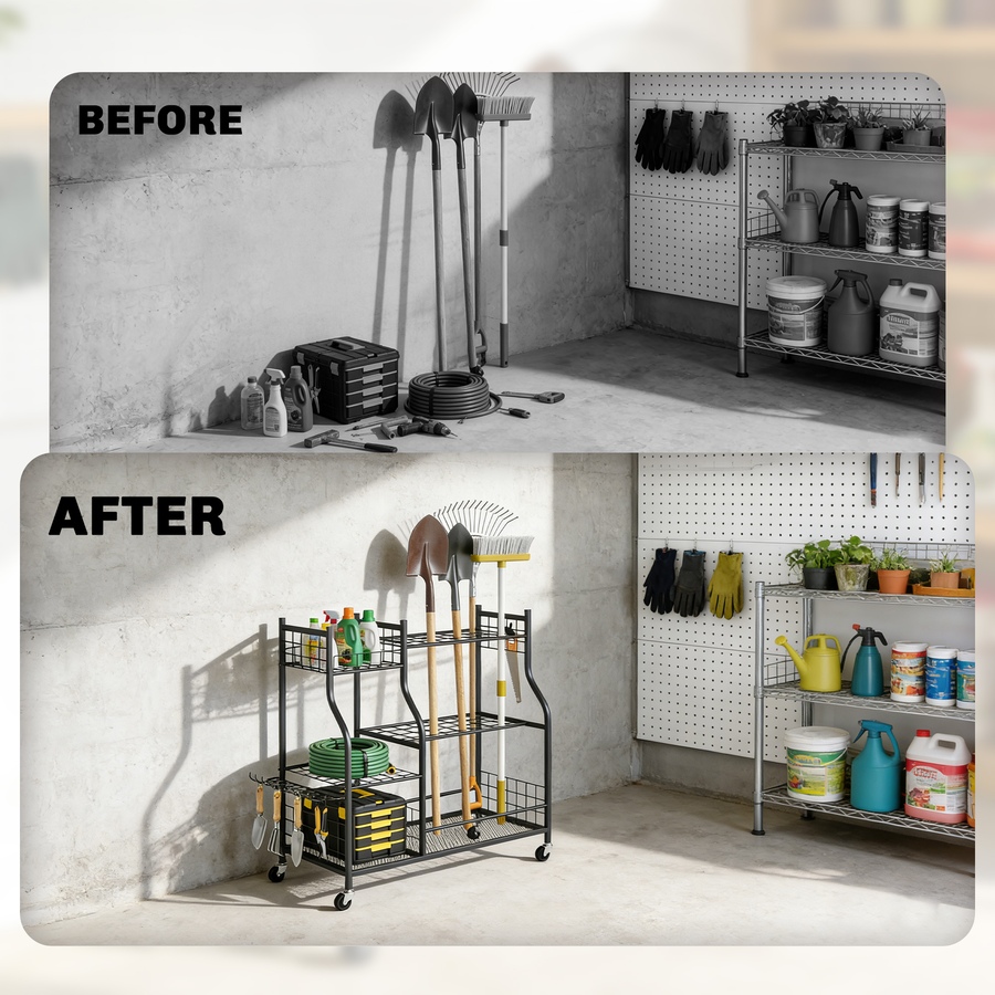 Image 938408_ALTMORE4.jpg, Product 938-408 / Price $129.99, Outsunny Garden Tool Organizer, 3-Tier Tool Storage Rack with 32 Slots from Outsunny on TSC.ca's Home & Garden department