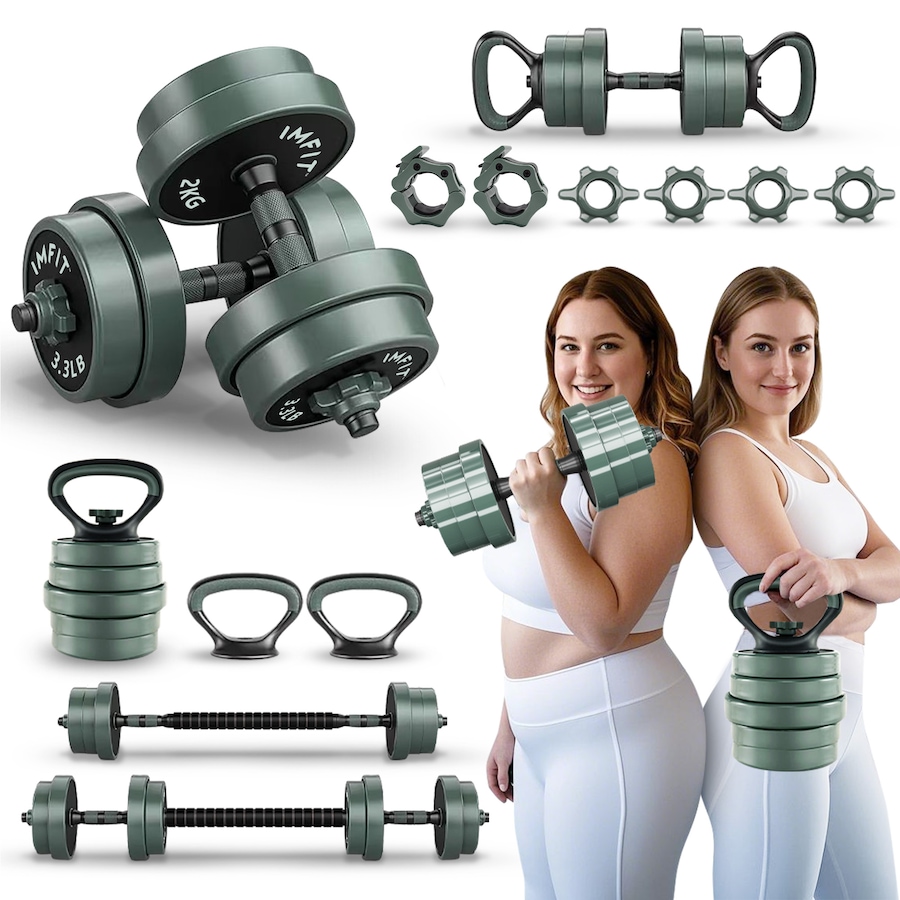 Image 938409_ST02.jpg, Product 938-409 / Price $99.99 - $249.99, IMFit Adjustable Dumbbells & Multi-Workout Set – Barbells, Kettlebells, Push-Up Bars & Weight Plates from IMFIT on TSC.ca's Health & Fitness department