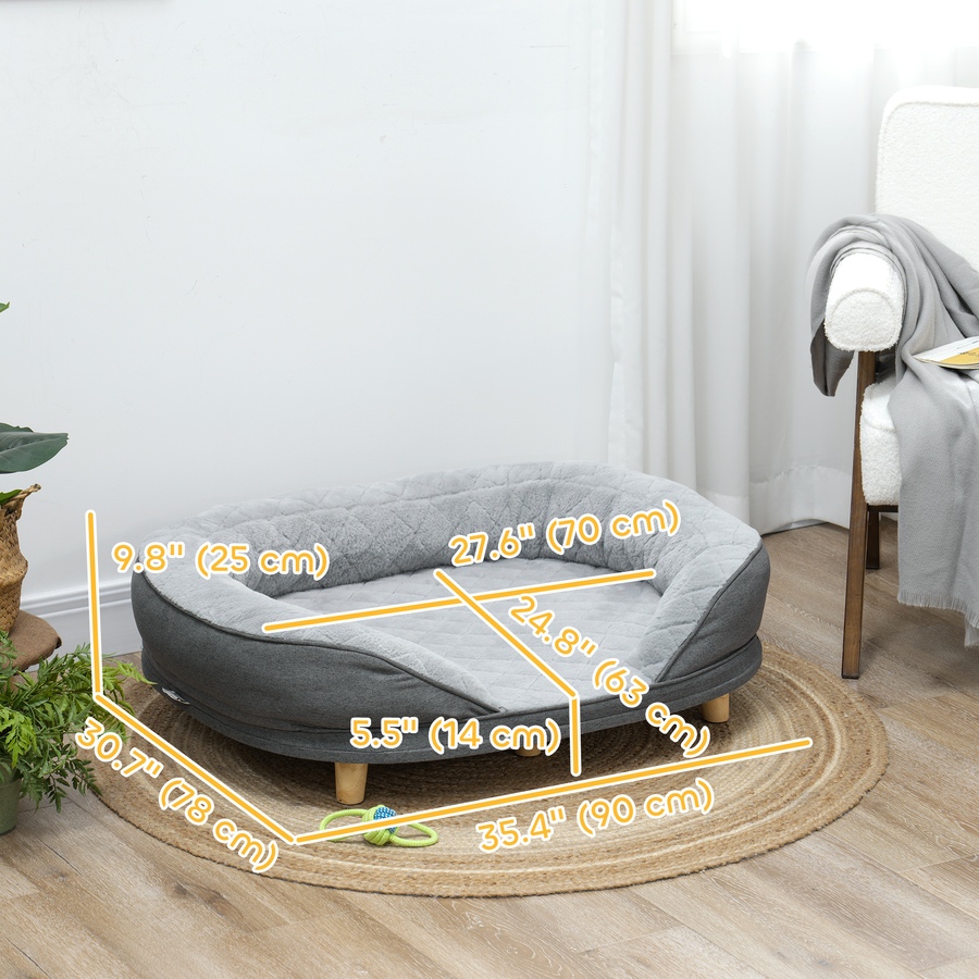 Image 938415_ALTMORE2.jpg, Product 938-415 / Price $109.99, PawHut Pet Sofa with Removable Cushion, Anti-slip Foot Pads, Grey from PawHut on TSC.ca's Home & Garden department