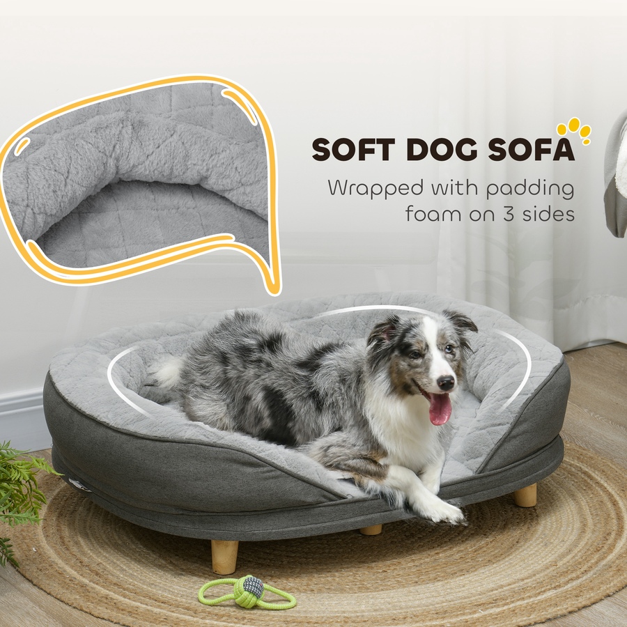 Image 938415_ALTMORE5.jpg, Product 938-415 / Price $109.99, PawHut Pet Sofa with Removable Cushion, Anti-slip Foot Pads, Grey from PawHut on TSC.ca's Home & Garden department