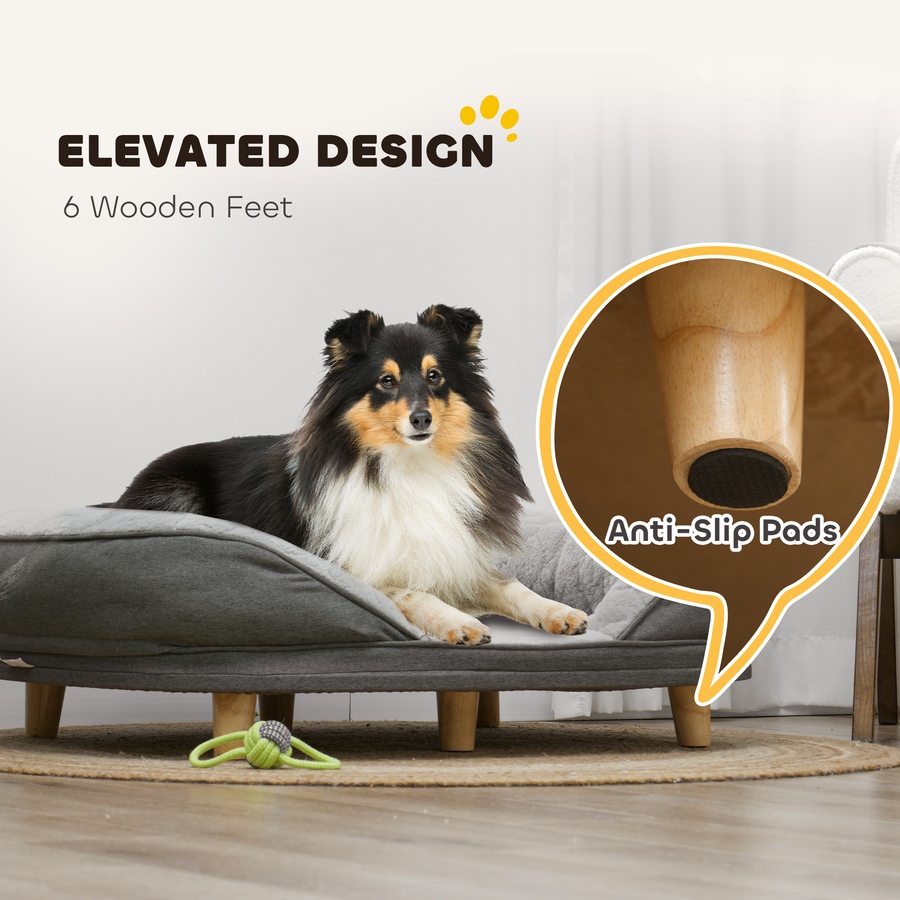 Image 938415_ALTMORE6.jpg, Product 938-415 / Price $109.99, PawHut Pet Sofa with Removable Cushion, Anti-slip Foot Pads, Grey from PawHut on TSC.ca's Home & Garden department
