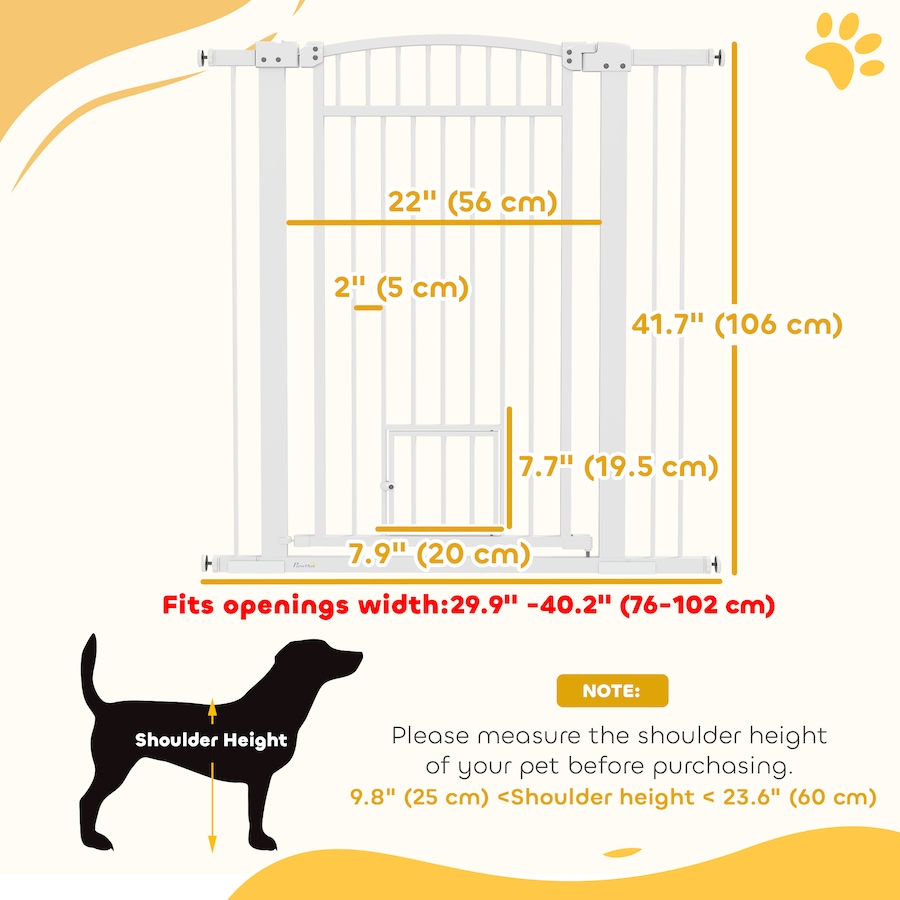 Image 938461_ALTMORE2.jpg, Product 938-461 / Price $82.99, PawHut 30"-41" Dog Gate with Small Door and Extension Kit, 42" H from PawHut on TSC.ca's Home & Garden department