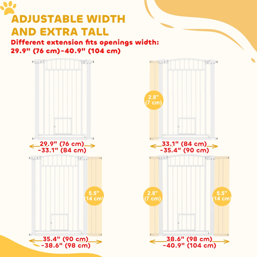 Image 938461_ALTMORE3.jpg, Product 938-461 / Price $82.99, PawHut 30"-41" Dog Gate with Small Door and Extension Kit, 42" H from PawHut on TSC.ca's Home & Garden department