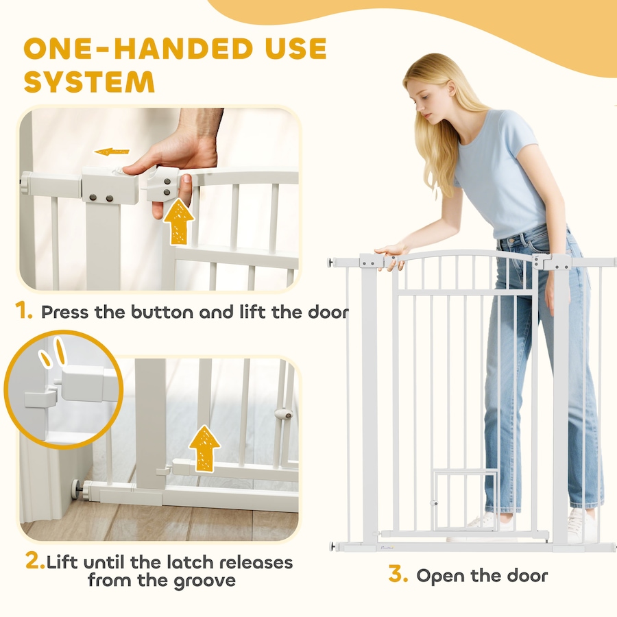 Image 938461_ALTMORE5.jpg, Product 938-461 / Price $82.99, PawHut 30"-41" Dog Gate with Small Door and Extension Kit, 42" H from PawHut on TSC.ca's Home & Garden department