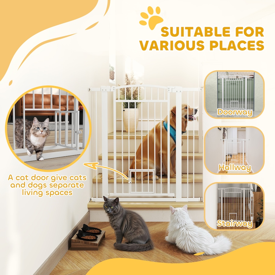 Image 938461_ALTMORE6.jpg, Product 938-461 / Price $82.99, PawHut 30"-41" Dog Gate with Small Door and Extension Kit, 42" H from PawHut on TSC.ca's Home & Garden department