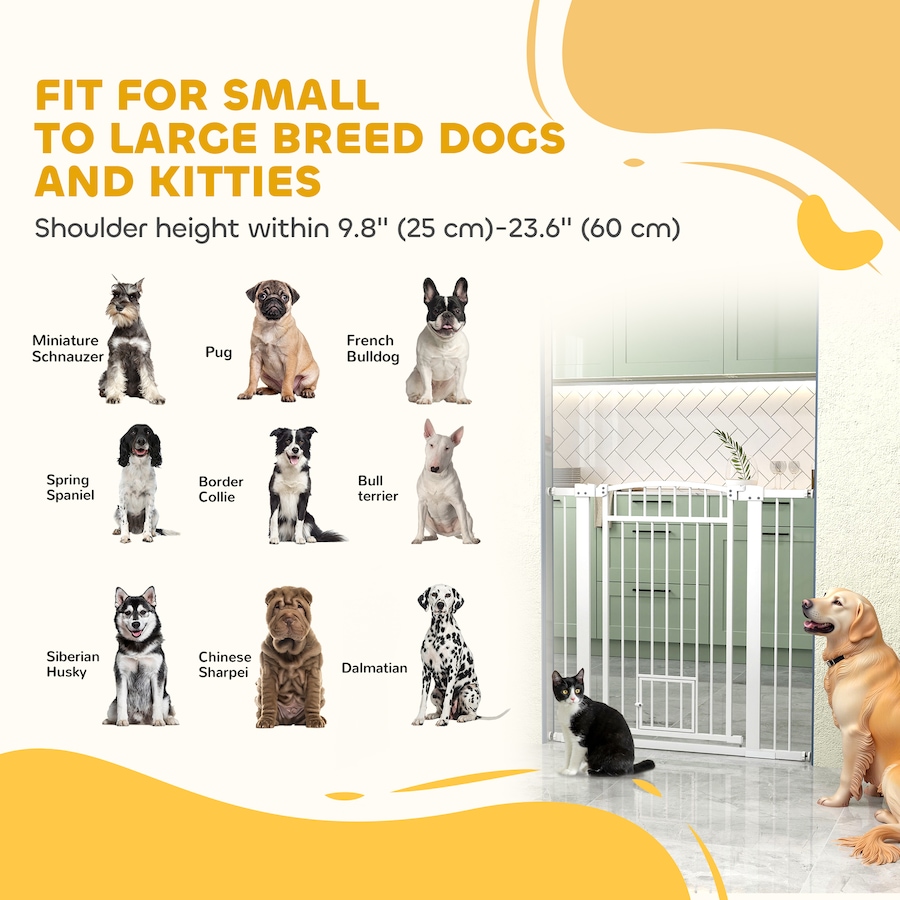 Image 938461_ALTMORE8.jpg, Product 938-461 / Price $82.99, PawHut 30"-41" Dog Gate with Small Door and Extension Kit, 42" H from PawHut on TSC.ca's Home & Garden department