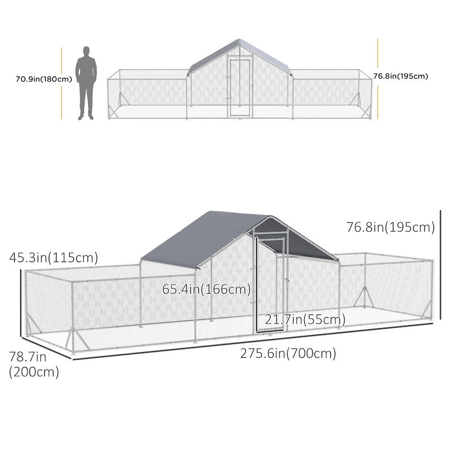 Image 938468_ALTMORE2.jpg, Product 938-468 / Price $256.99, PawHut Large Chicken Run Outdoor for 12-14 Chickens, Walk In Chicken Coop from PawHut on TSC.ca's Home & Garden department