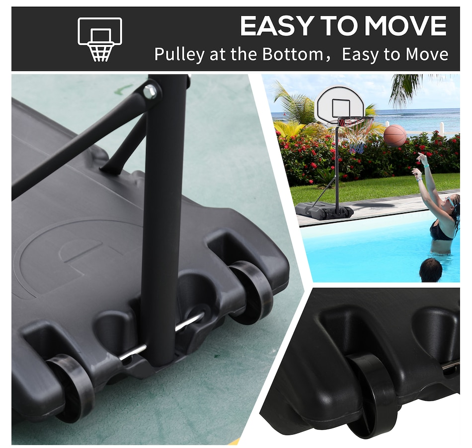 Image 938480_ALTMORE6.jpg, Product 938-480 / Price $69.99, HOMCOM 37"-48.5" Hoop Adjustable Poolside Basketball Hoop Wheeled Portable from Soozier on TSC.ca's Health & Fitness department