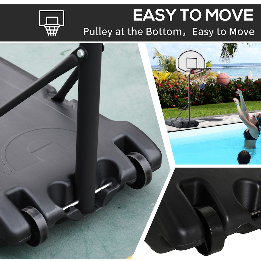 Image 938480_ALTMORE6.jpg, Product 938-480 / Price $68.28, HOMCOM 37"-48.5" Hoop Adjustable Poolside Basketball Hoop Wheeled Portable from Soozier on TSC.ca's Health & Fitness department