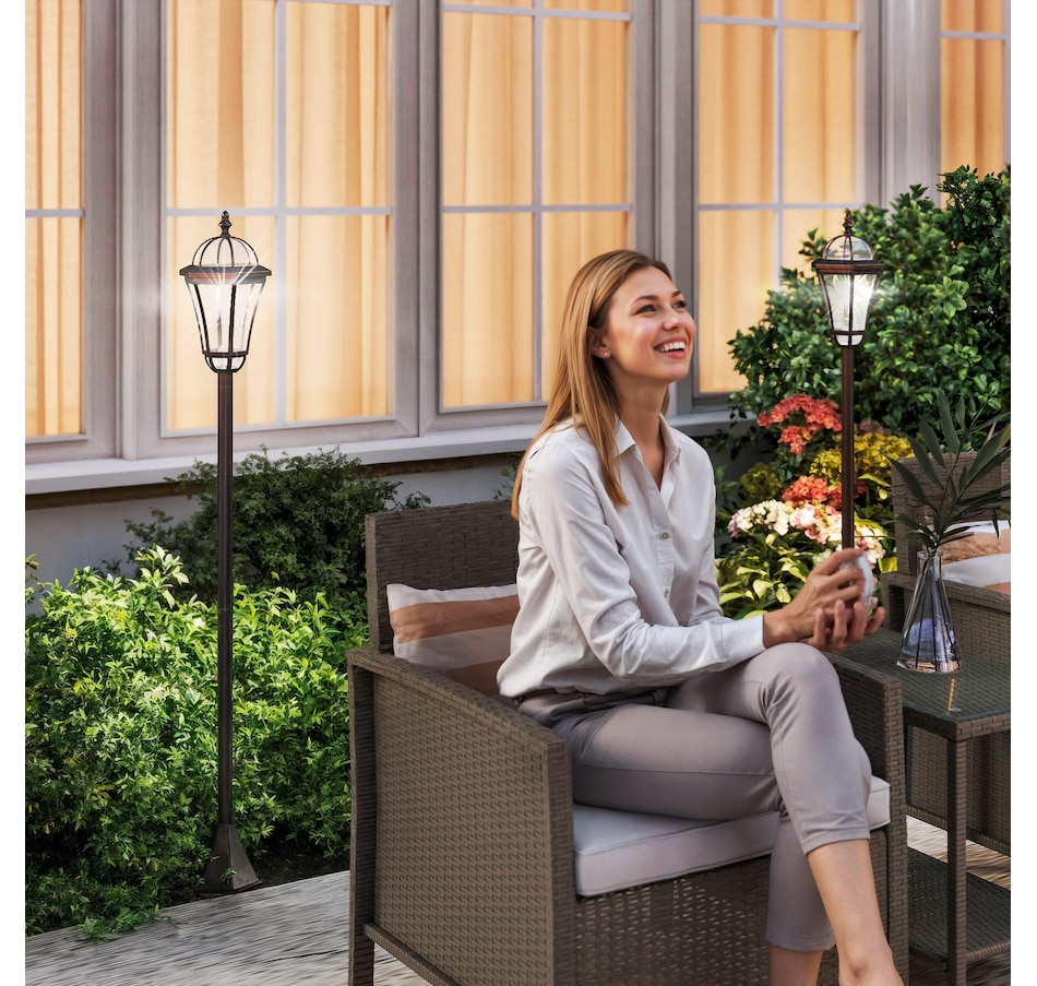 Image 938484_ALTMORE1.jpg, Product 938-484 / Price $64.99, Outsunny 2 PCs LED Garden Lights Lamp Post Solar Auto Outdoor Lantern from Outsunny on TSC.ca's Home & Garden department