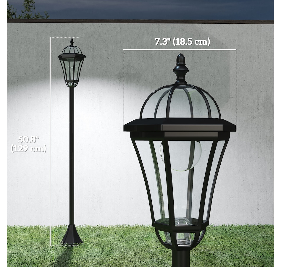 Image 938484_ALTMORE2.jpg, Product 938-484 / Price $64.99, Outsunny 2 PCs LED Garden Lights Lamp Post Solar Auto Outdoor Lantern from Outsunny on TSC.ca's Home & Garden department