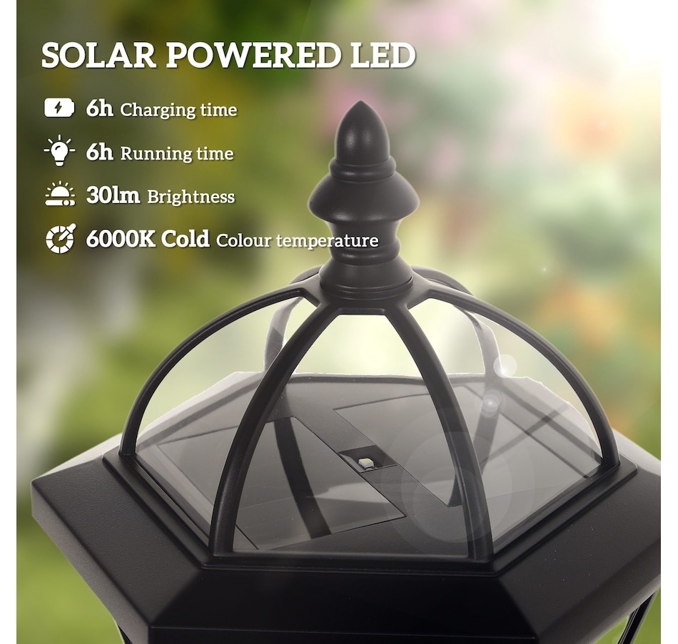 Image 938484_ALTMORE3.jpg, Product 938-484 / Price $64.99, Outsunny 2 PCs LED Garden Lights Lamp Post Solar Auto Outdoor Lantern from Outsunny on TSC.ca's Home & Garden department