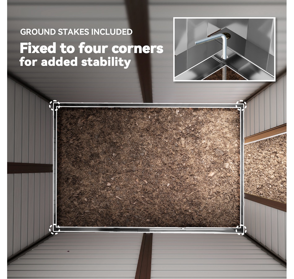 Image 938486_ALTMORE6.jpg, Product 938-486 / Price $549.99, Outsunny 9' x 6' Garden Shed, Metal Outdoor Storage Shed for Yard Dark Grey from Outsunny on TSC.ca's Home & Garden department