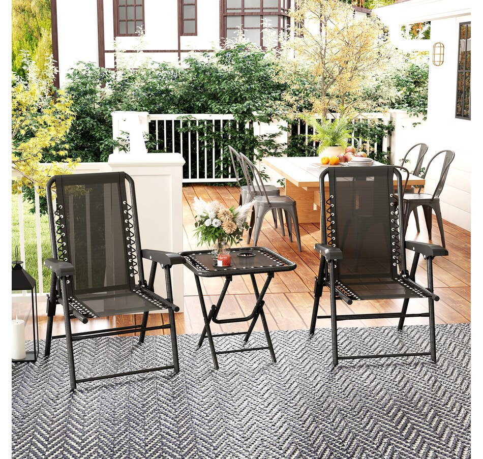 Image 938488_ALTMORE1.jpg, Product 938-488 / Price $119.99 - $124.99, Outsunny 3 Pieces Patio Bistro Set, Outdoor Folding Chairs & Table Set from Outsunny on TSC.ca's Home & Garden department