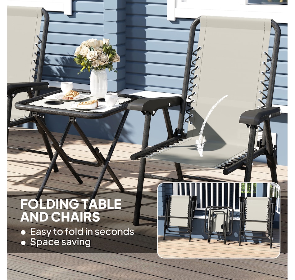 Image 938488_ALTMORE12.jpg, Product 938-488 / Price $119.99 - $124.99, Outsunny 3 Pieces Patio Bistro Set, Outdoor Folding Chairs & Table Set from Outsunny on TSC.ca's Home & Garden department