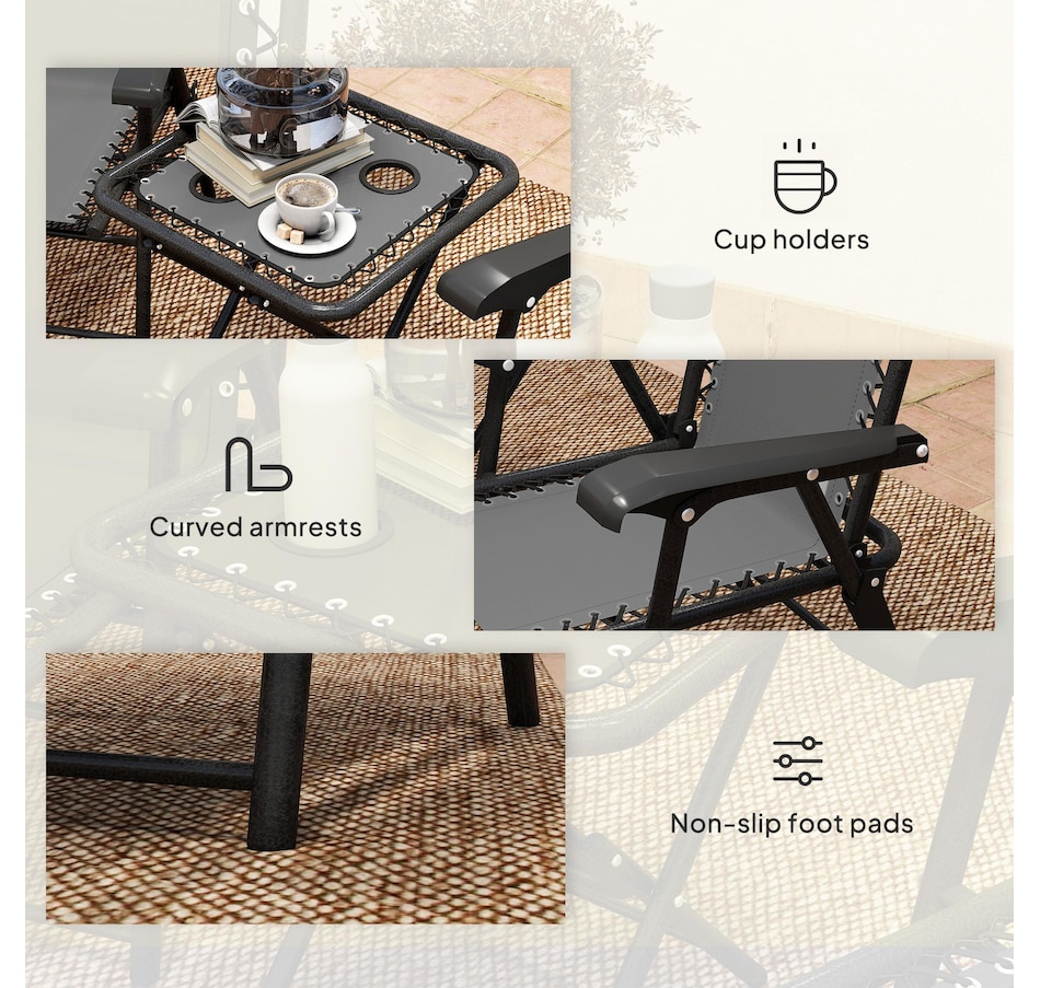 Image 938488_ALTMORE14.jpg, Product 938-488 / Price $119.99 - $124.99, Outsunny 3 Pieces Patio Bistro Set, Outdoor Folding Chairs & Table Set from Outsunny on TSC.ca's Home & Garden department