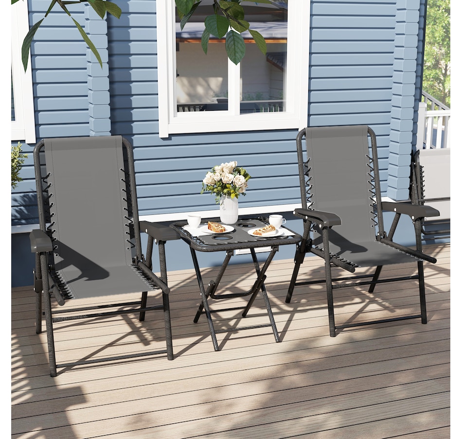 Image 938488_ALTMORE15.jpg, Product 938-488 / Price $119.99 - $124.99, Outsunny 3 Pieces Patio Bistro Set, Outdoor Folding Chairs & Table Set from Outsunny on TSC.ca's Home & Garden department