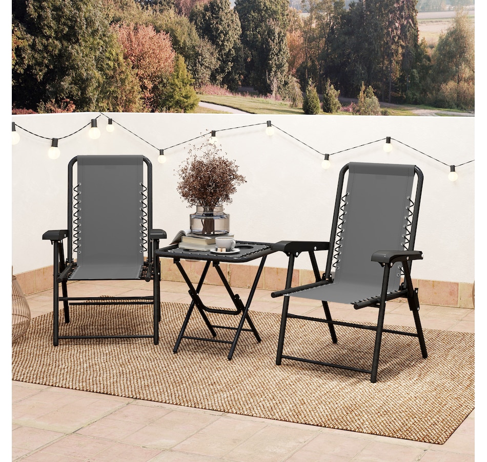 Image 938488_ALTMORE16.jpg, Product 938-488 / Price $119.99 - $124.99, Outsunny 3 Pieces Patio Bistro Set, Outdoor Folding Chairs & Table Set from Outsunny on TSC.ca's Home & Garden department