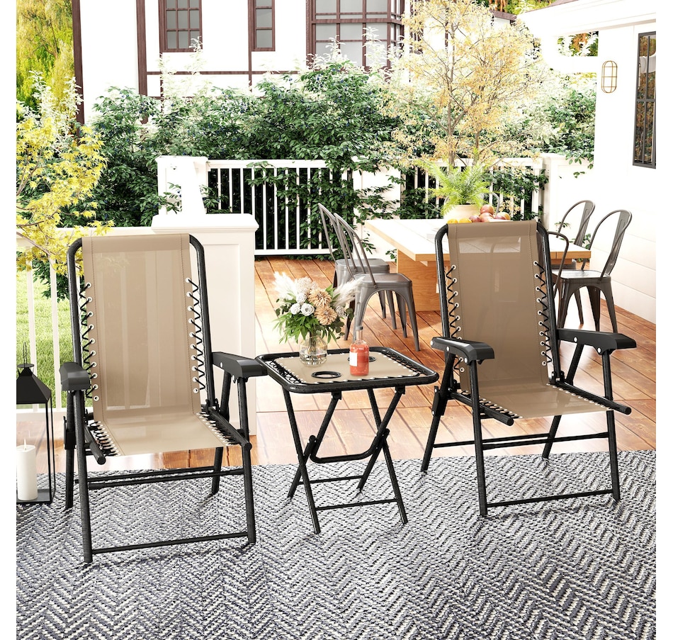 Image 938488_ALTMORE17.jpg, Product 938-488 / Price $119.99 - $124.99, Outsunny 3 Pieces Patio Bistro Set, Outdoor Folding Chairs & Table Set from Outsunny on TSC.ca's Home & Garden department