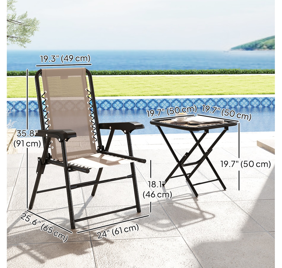 Image 938488_ALTMORE18.jpg, Product 938-488 / Price $119.99 - $124.99, Outsunny 3 Pieces Patio Bistro Set, Outdoor Folding Chairs & Table Set from Outsunny on TSC.ca's Home & Garden department