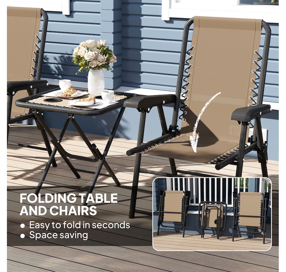 Image 938488_ALTMORE20.jpg, Product 938-488 / Price $119.99 - $124.99, Outsunny 3 Pieces Patio Bistro Set, Outdoor Folding Chairs & Table Set from Outsunny on TSC.ca's Home & Garden department