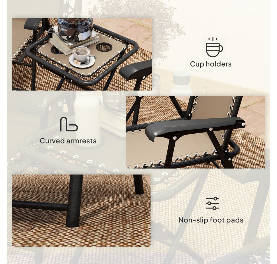 Image 938488_ALTMORE22.jpg, Product 938-488 / Price $119.99 - $124.99, Outsunny 3 Pieces Patio Bistro Set, Outdoor Folding Chairs & Table Set from Outsunny on TSC.ca's Home & Garden department